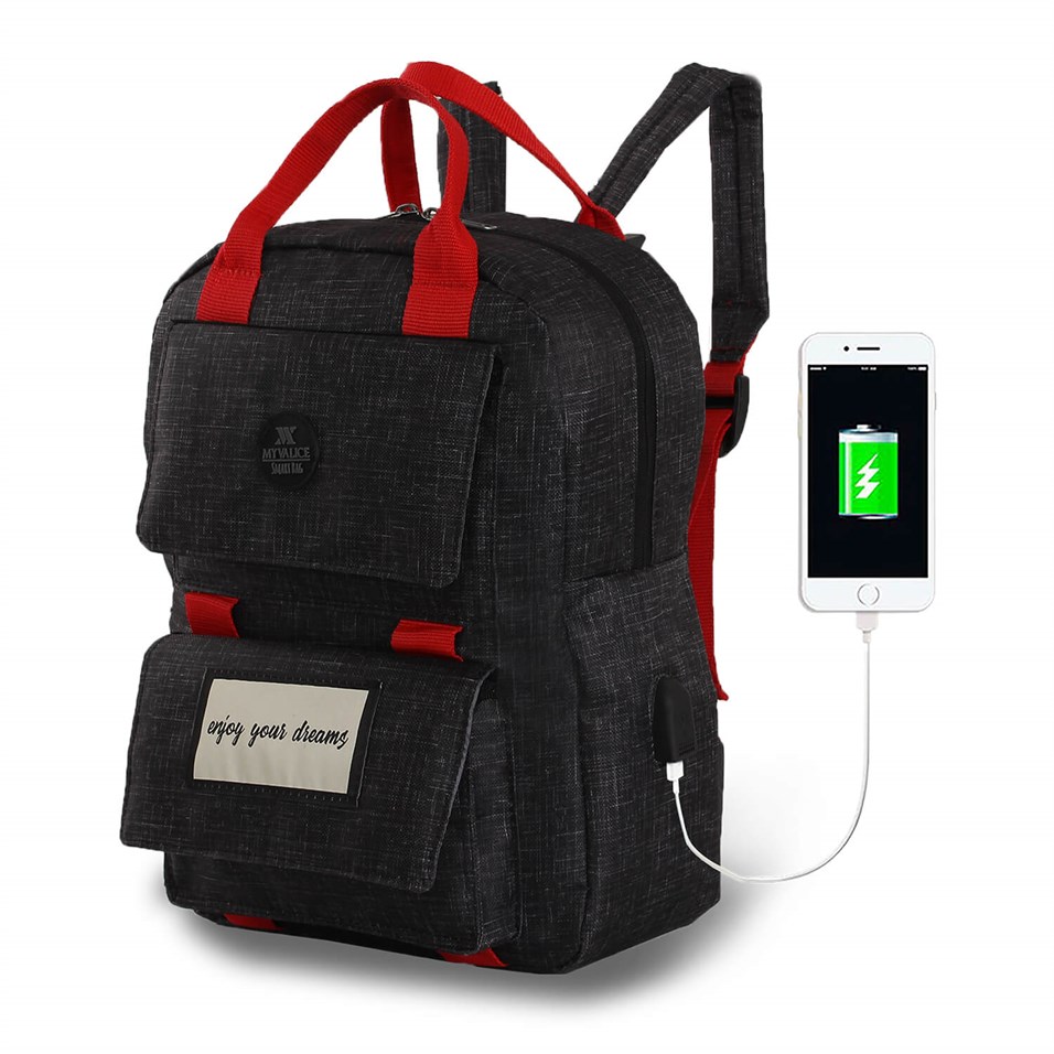 My Valice Smart Bag Usb'li Anne Bebek Bakım ve Sırt Çantası 1403 Siyah