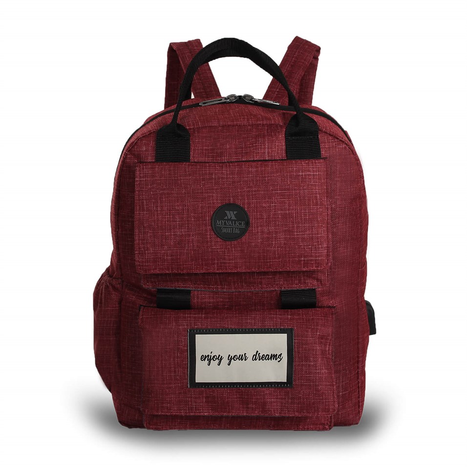 My Valice Smart Bag Usb'li Anne Bebek Bakım ve Sırt Çantası 1403 Bordo