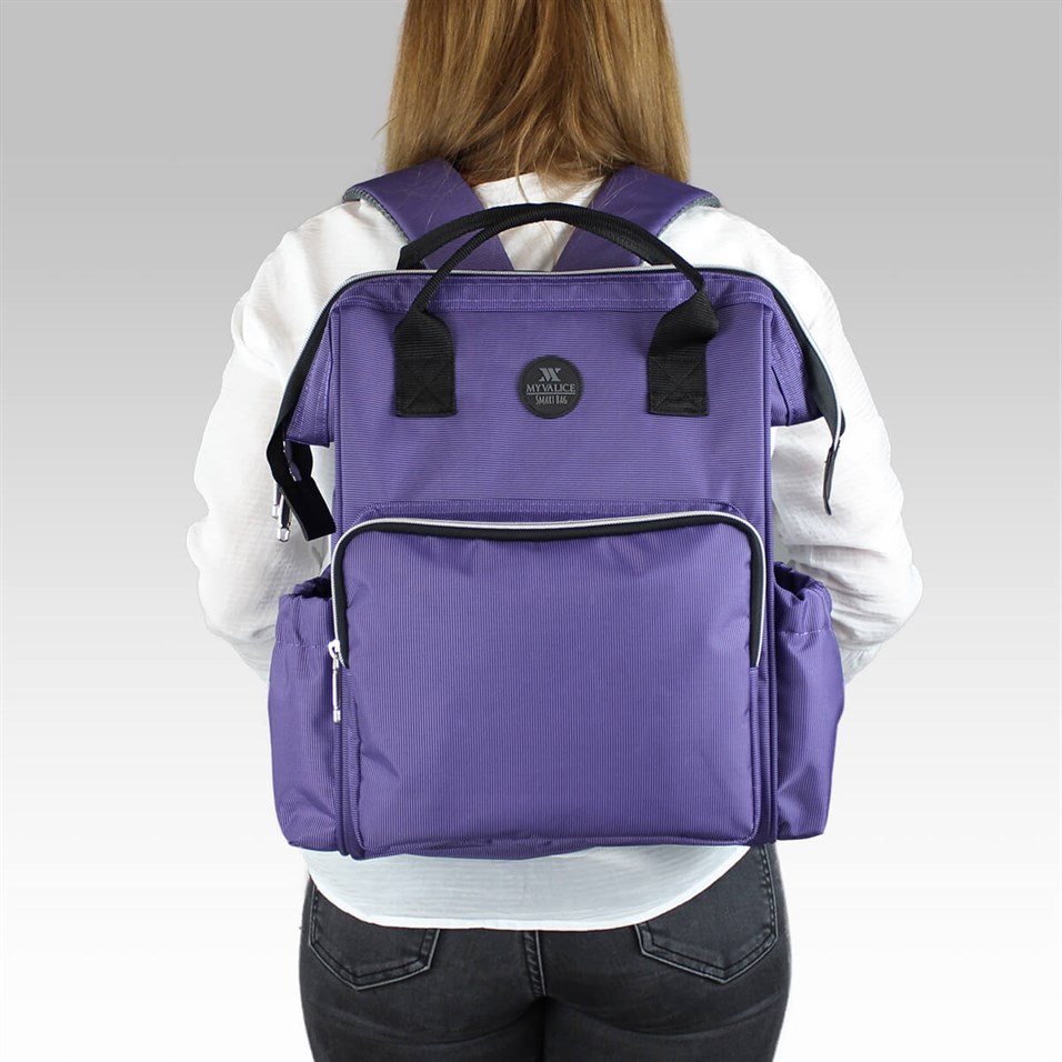 My Valice Smart Bag Usb'li Anne Bebek Bakım ve Sırt Çantası 1401 Mürdüm