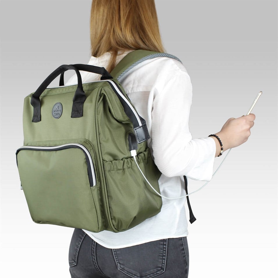 My Valice Smart Bag Usb'li Anne Bebek Bakım ve Sırt Çantası 1401 Haki