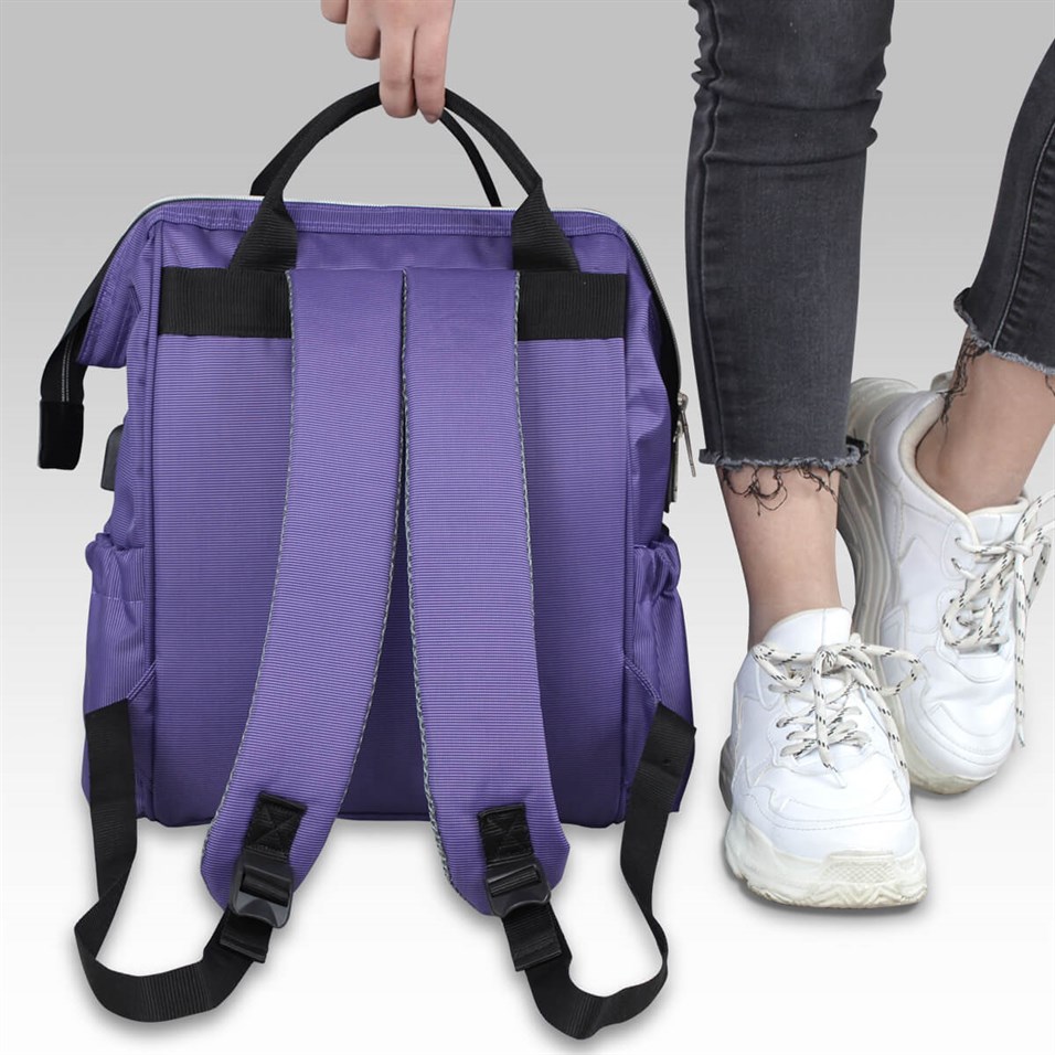 My Valice Smart Bag Usb'li Anne Bebek Bakım ve Sırt Çantası 1401 Mürdüm
