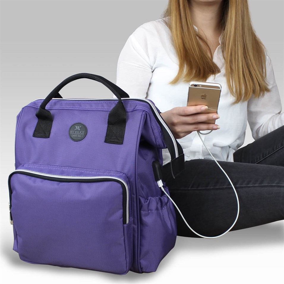 My Valice Smart Bag Usb'li Anne Bebek Bakım ve Sırt Çantası 1401 Mürdüm