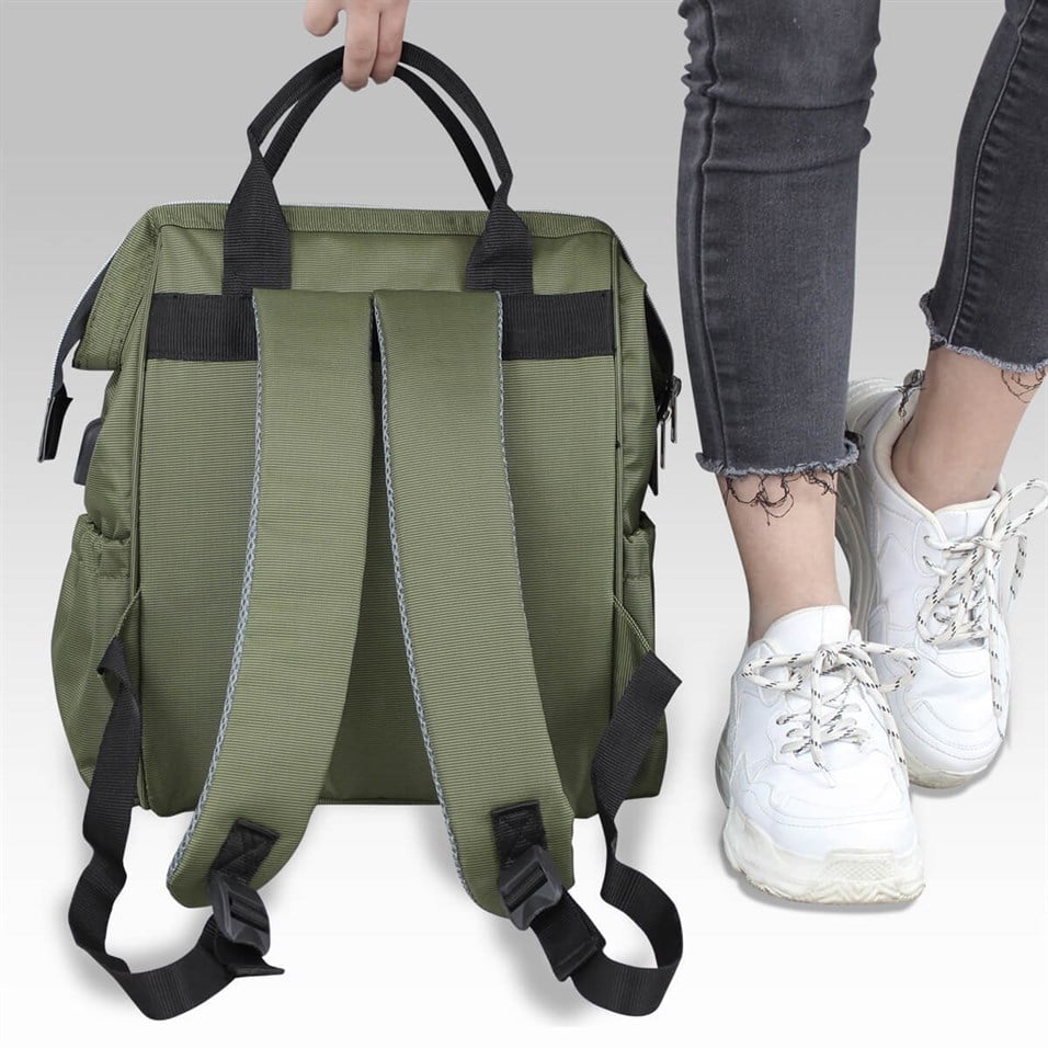 My Valice Smart Bag Usb'li Anne Bebek Bakım ve Sırt Çantası 1401 Haki