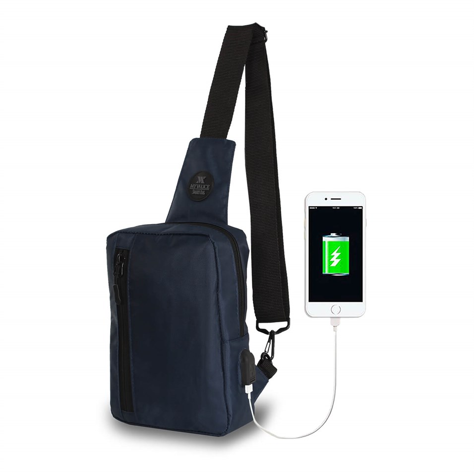 My Valice Smart Bag Usb'li Çapraz Göğüs Çantası 1508 Lacivert