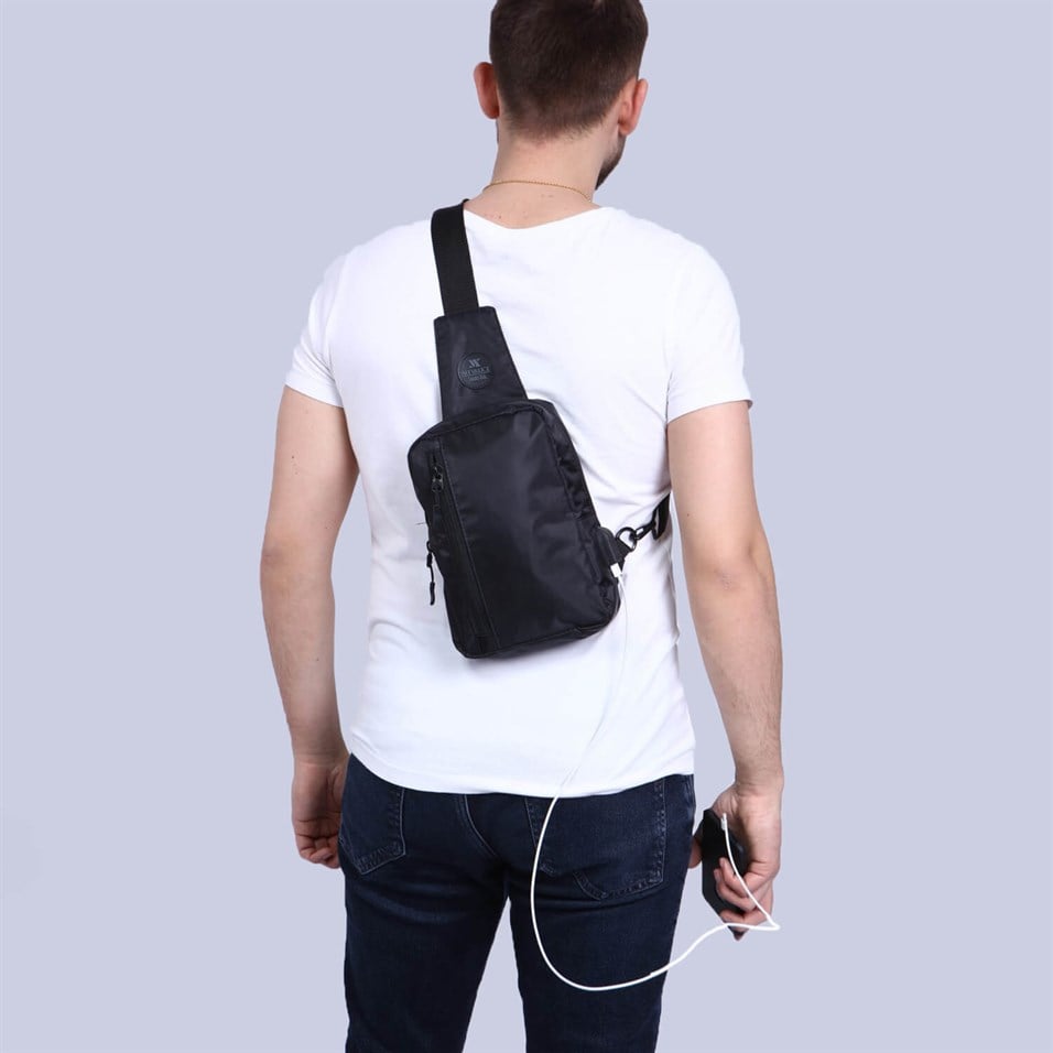 My Valice Smart Bag 1508 Cross Chest Bag With USB Charging Port Black