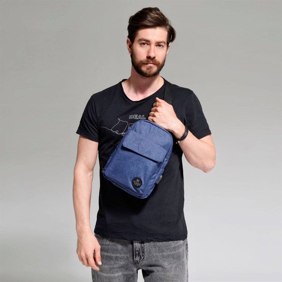 My Valice Smart Bag Usb'li Çapraz Göğüs Çantası 1505 Lacivert