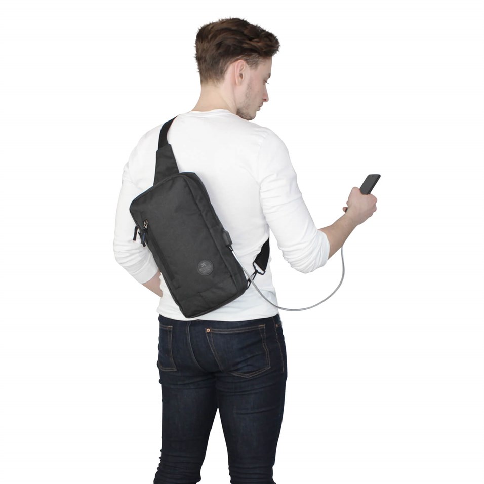 My Valice Smart Bag Usb'li Çapraz Göğüs Çantası 1501 Siyah