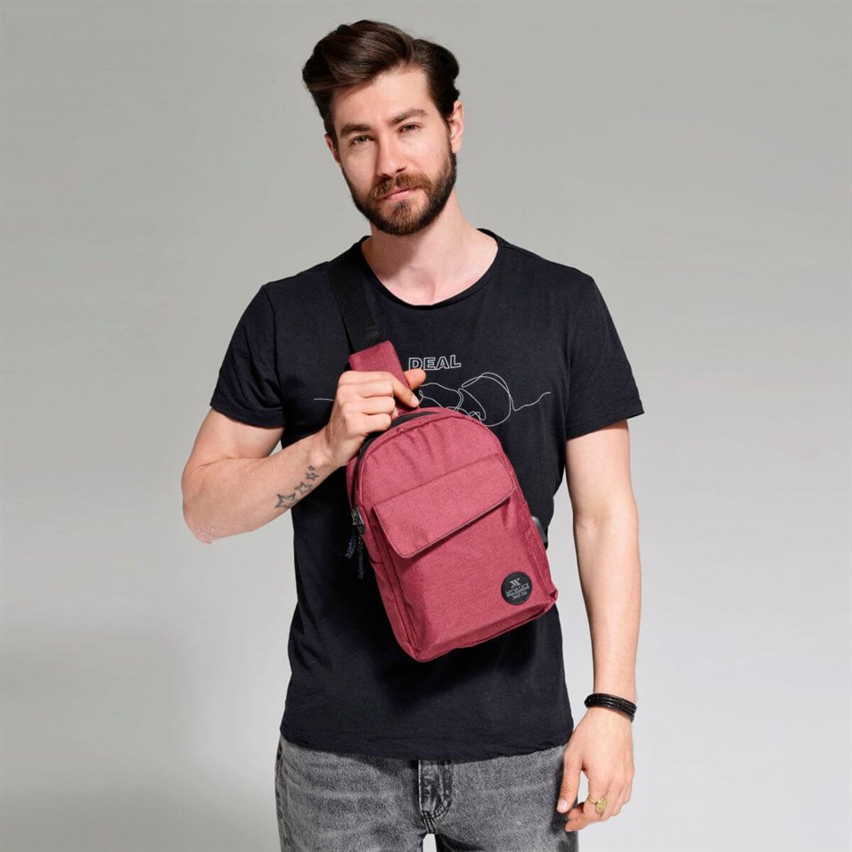 My Valice Smart Bag Usb'li Çapraz Göğüs Çantası 1505 Bordo