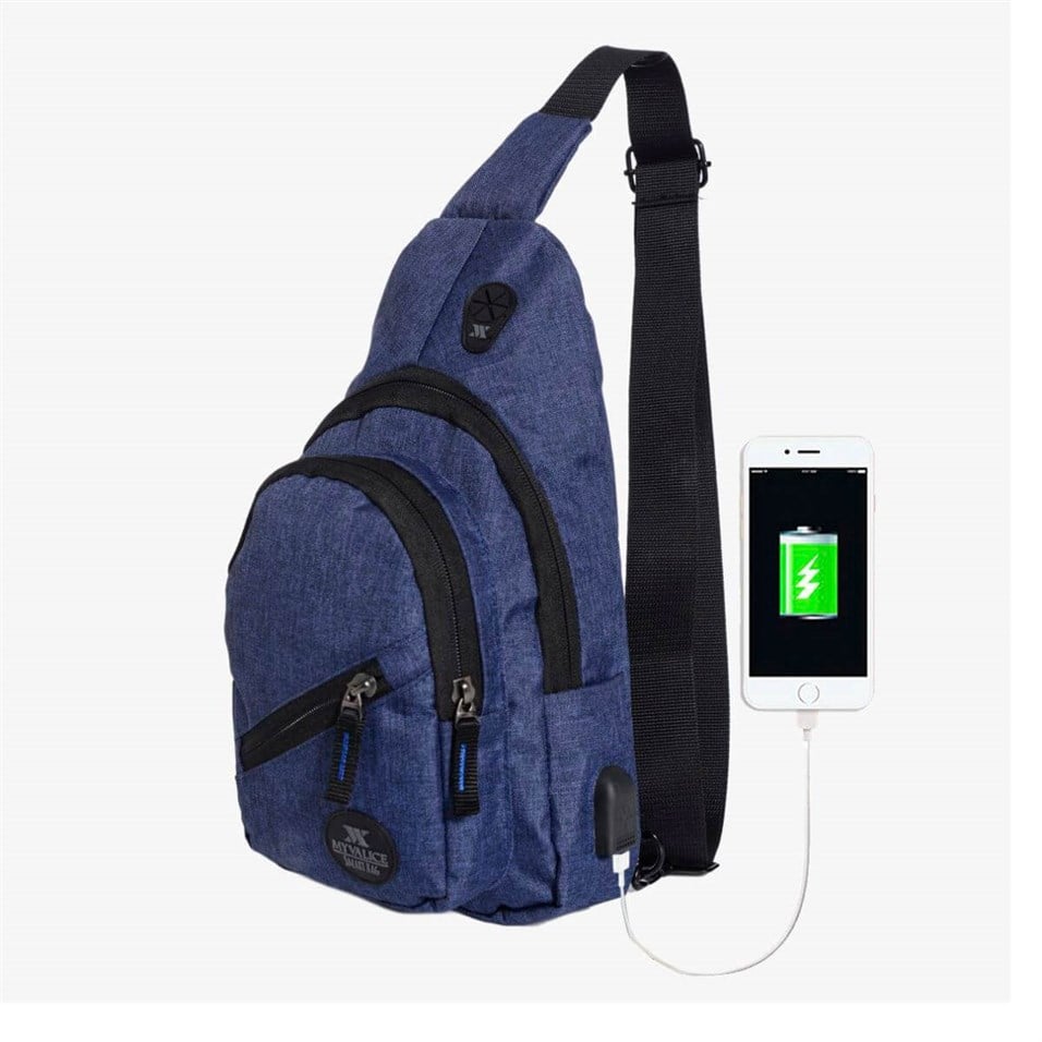 My Valice Smart Bag Usb'li Çapraz Göğüs Çantası 1502 Lacivert