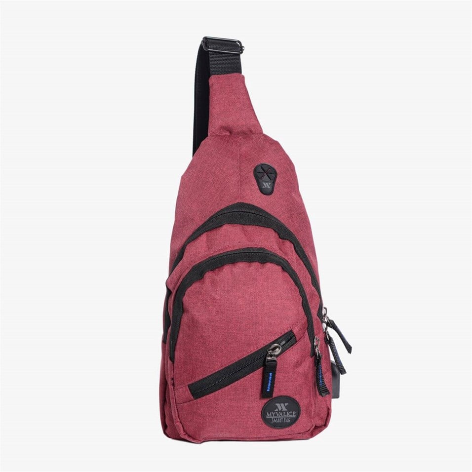 My Valice Smart Bag Usb'li Çapraz Göğüs Çantası 1502 Bordo
