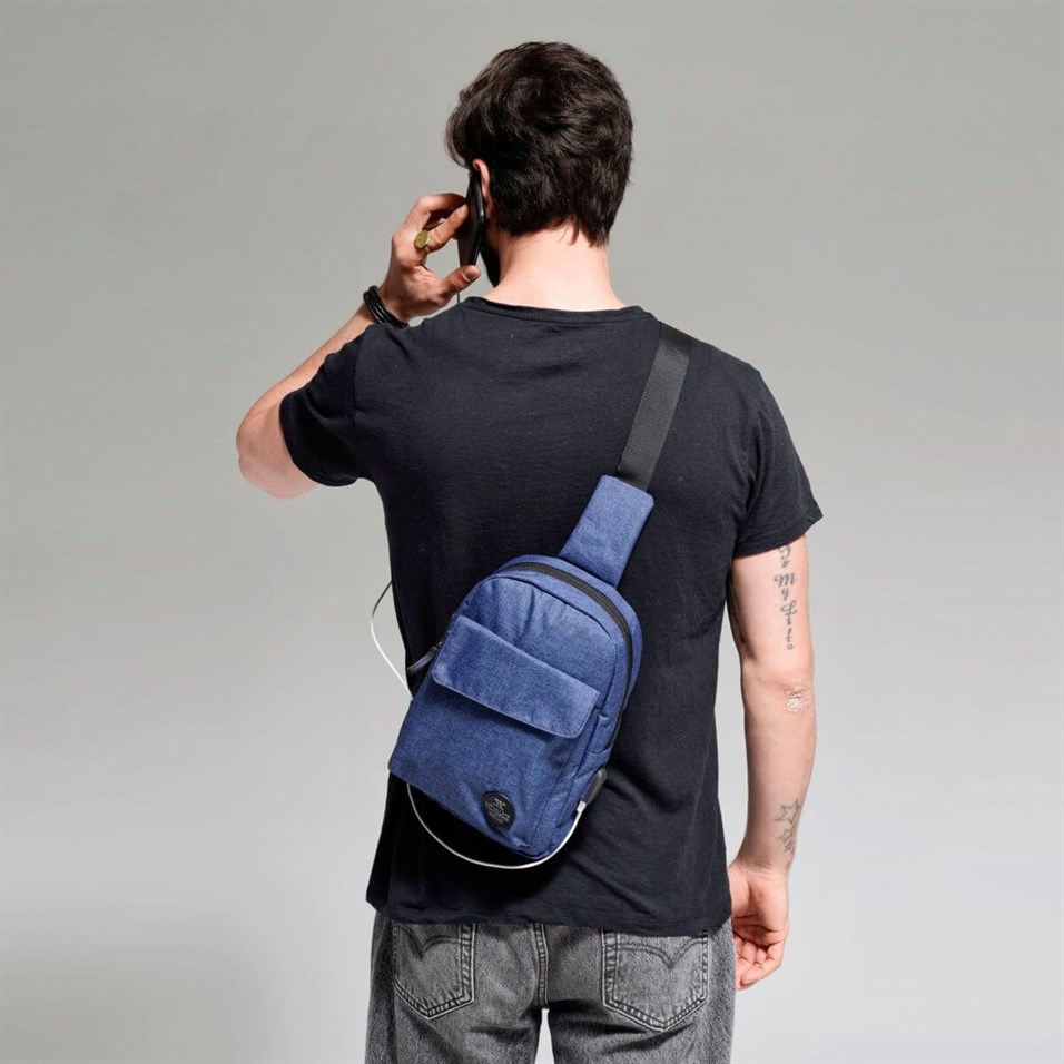 My Valice Smart Bag Usb'li Çapraz Göğüs Çantası 1505 Lacivert