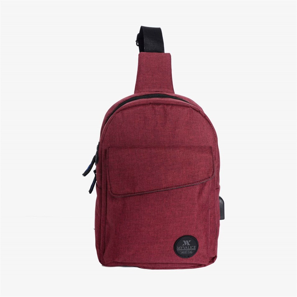 My Valice Smart Bag Usb'li Çapraz Göğüs Çantası 1505 Bordo