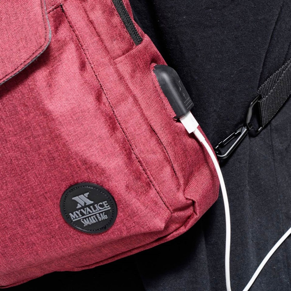 My Valice Smart Bag Usb'li Çapraz Göğüs Çantası 1505 Bordo