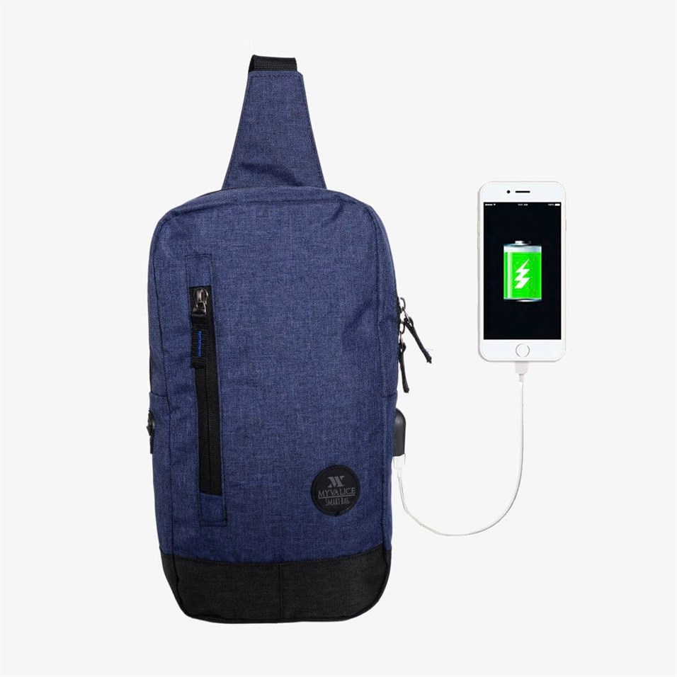 My Valice Smart Bag Usb'li Çapraz Göğüs Çantası 1501 Lacivert