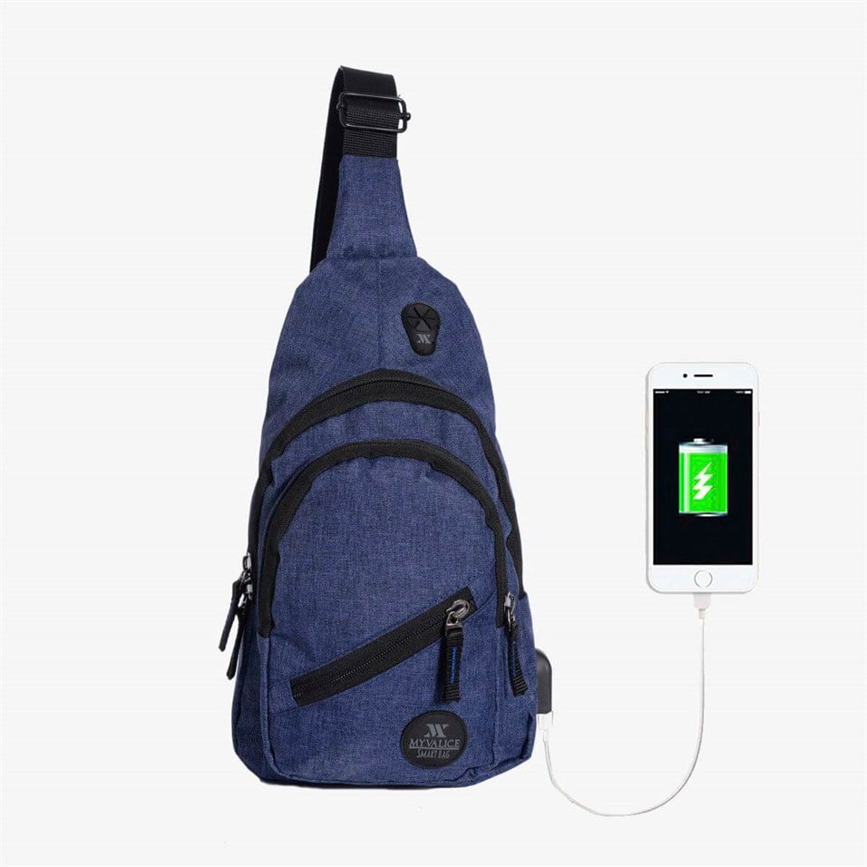 My Valice Smart Bag Usb'li Çapraz Göğüs Çantası 1502 Lacivert