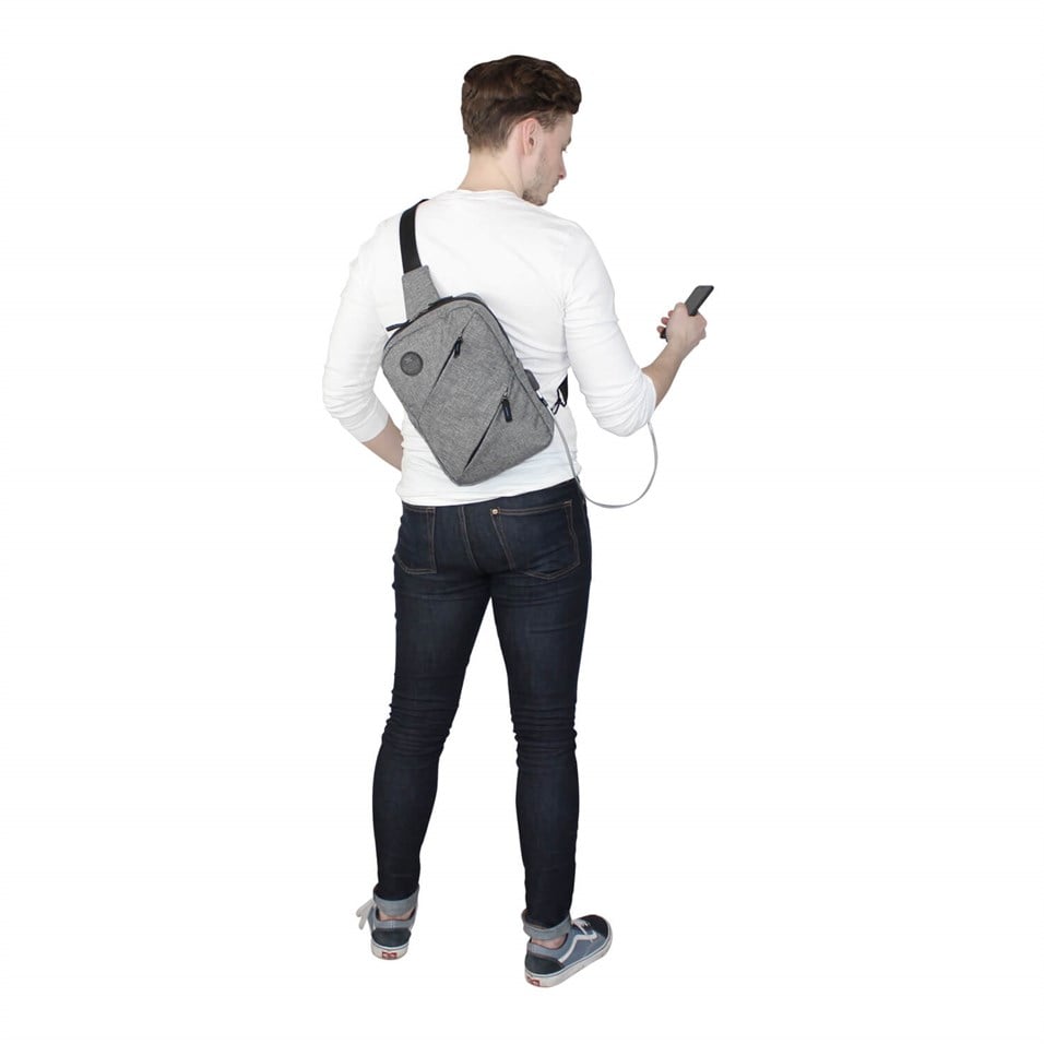My Valice Smart Bag Usb'li Çapraz Göğüs Çantası 1504 Gri