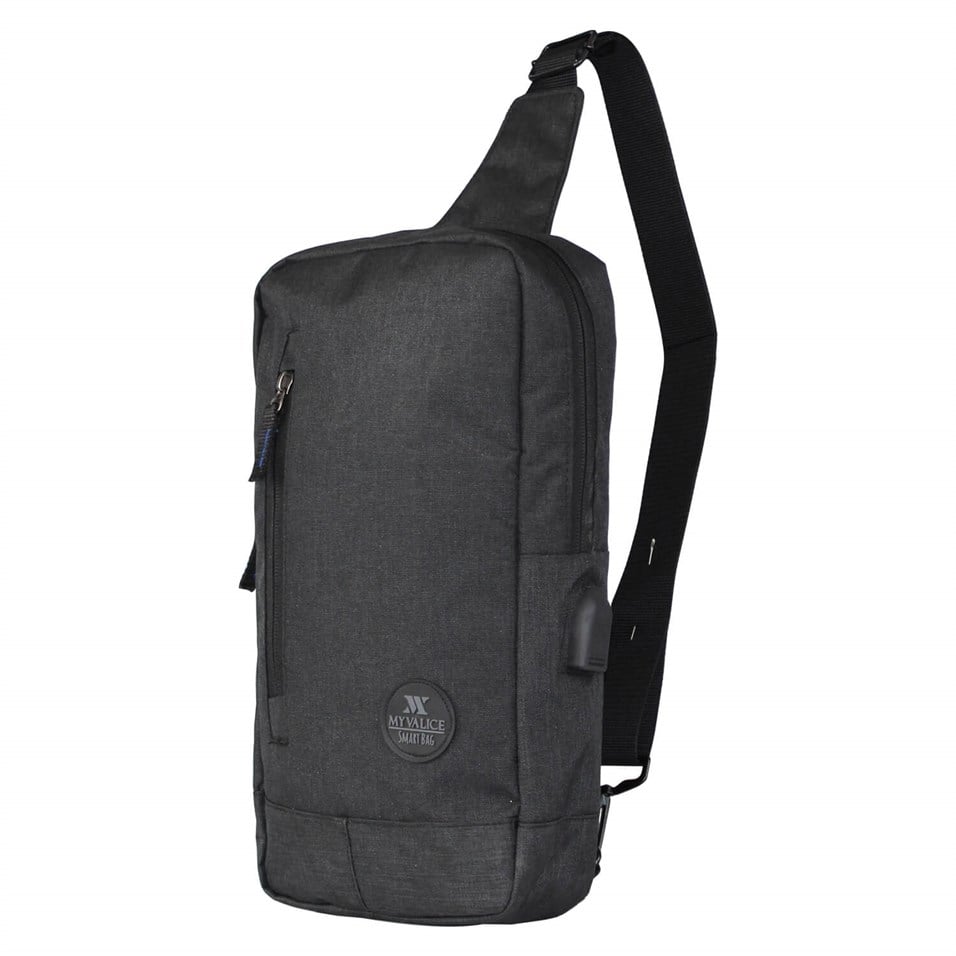 My Valice Smart Bag Usb'li Çapraz Göğüs Çantası 1501 Siyah