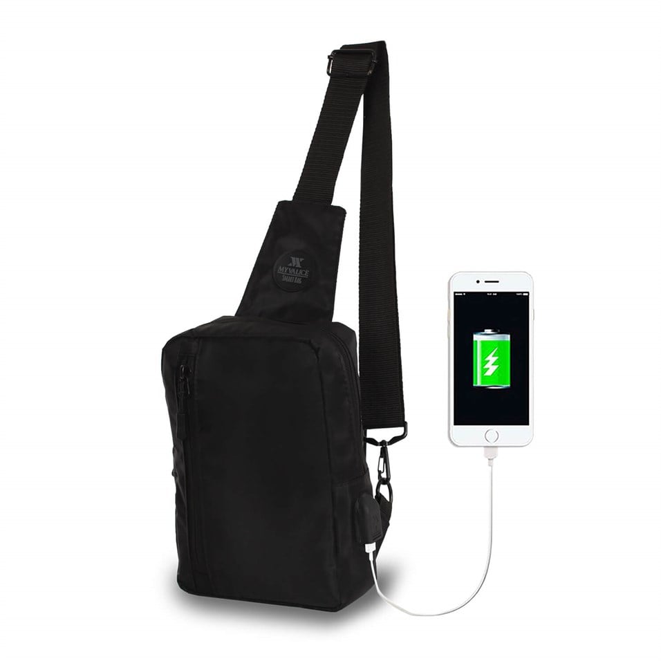 My Valice Smart Bag Usb'li Çapraz Göğüs Çantası 1508 Siyah
