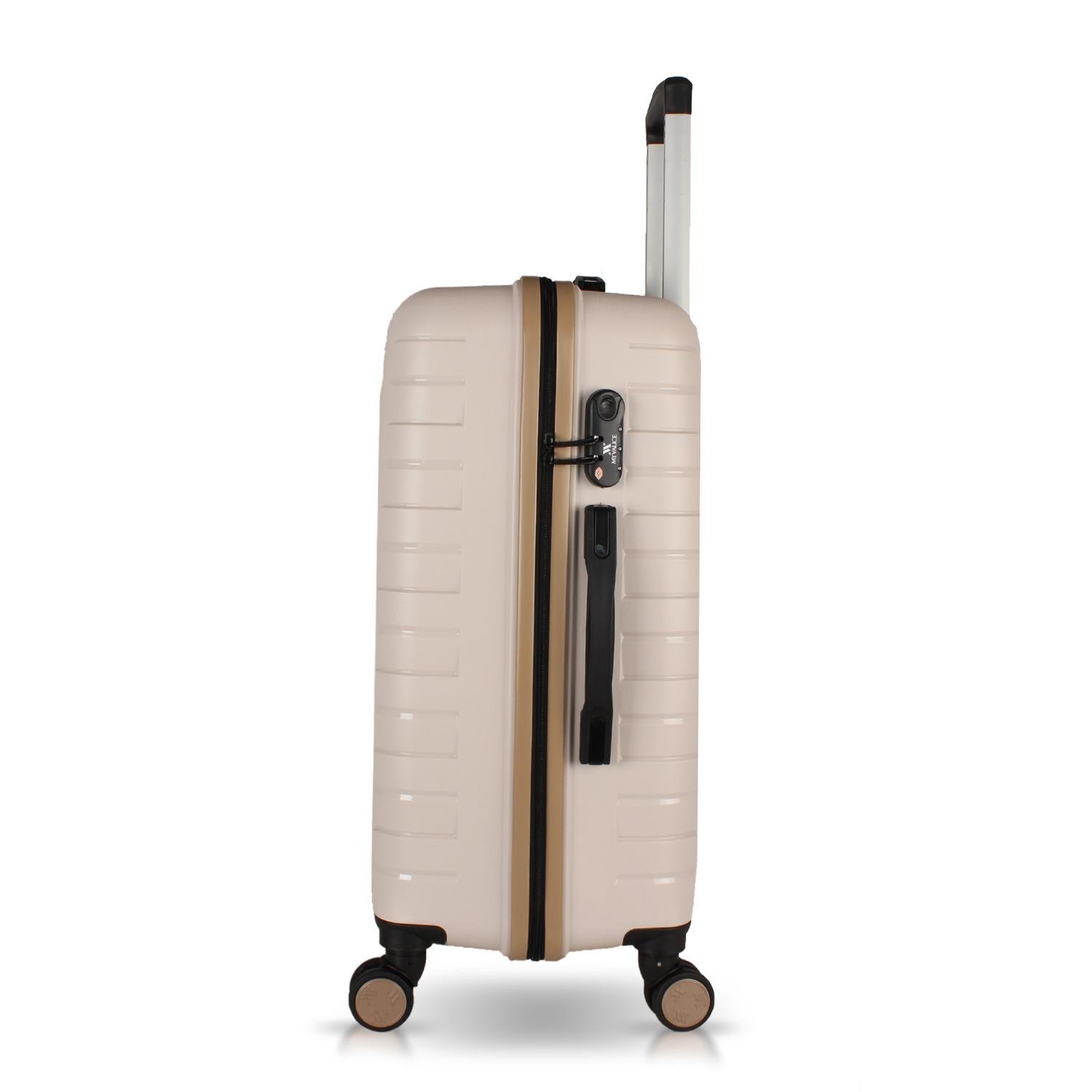 My Valice Solid PP Polipropilen Kırılmaz Büyük Boy Krem Valiz