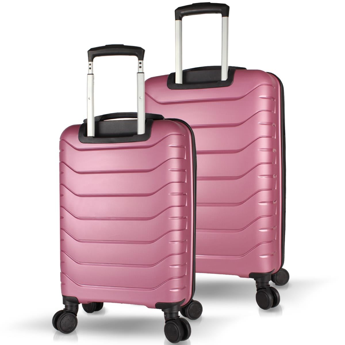 My Valice Solid PP Polipropilen Kırılmaz Kabin ve Orta Boy Gülkurusu 2'li Valiz Seti