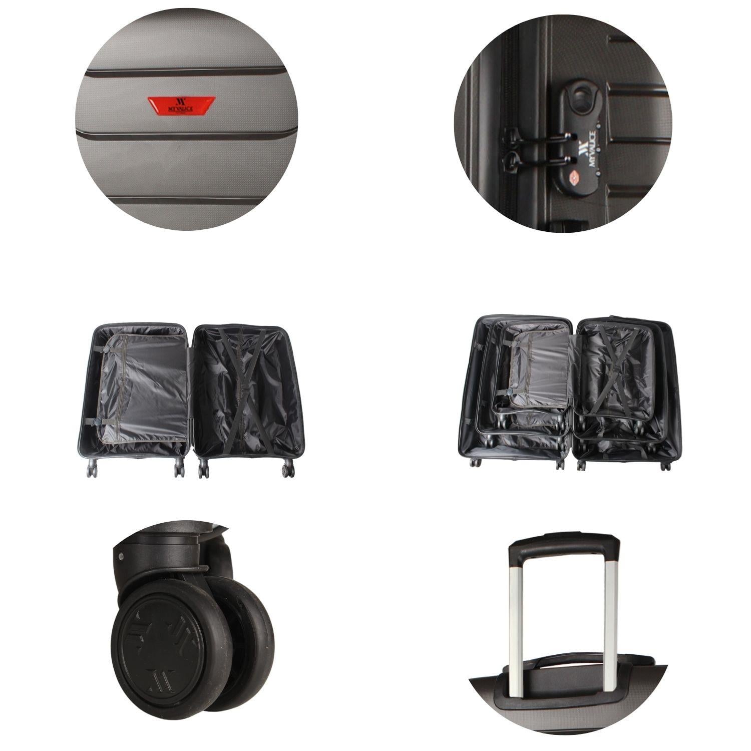 My Valice Solid PP Polipropilen Kırılmaz Kabin Orta ve Büyük Boy Antrasit 3'lü Valiz Seti