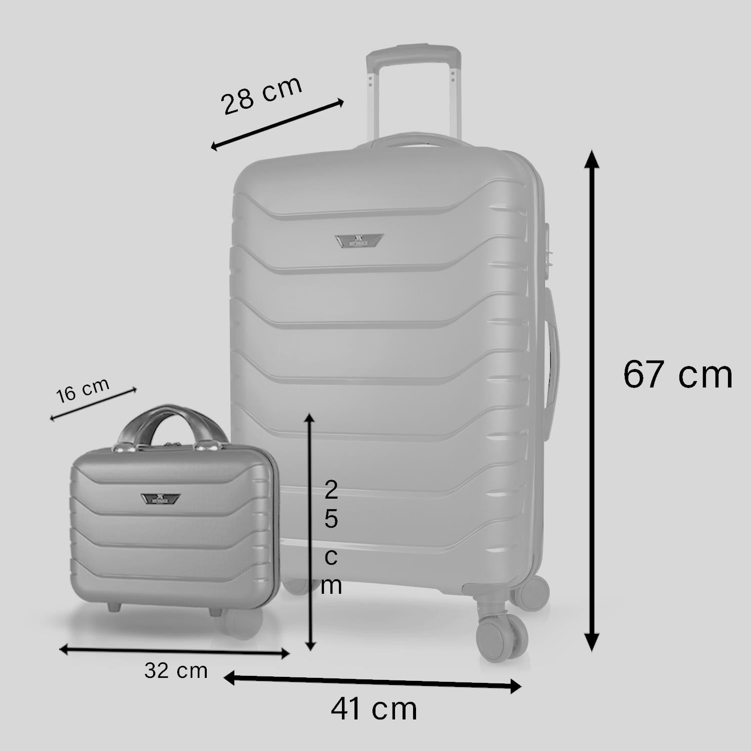 My Valice Solid PP Polipropilen Kırılmaz Makyaj ve Orta Boy Toz Pembe 2'li Valiz Seti