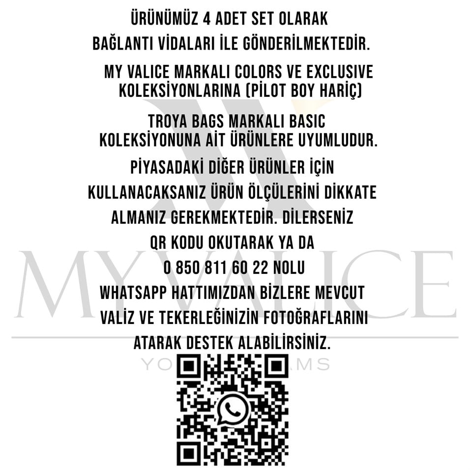 My Valice Valiz Tekerleği Çift Teker 02 4 Adet