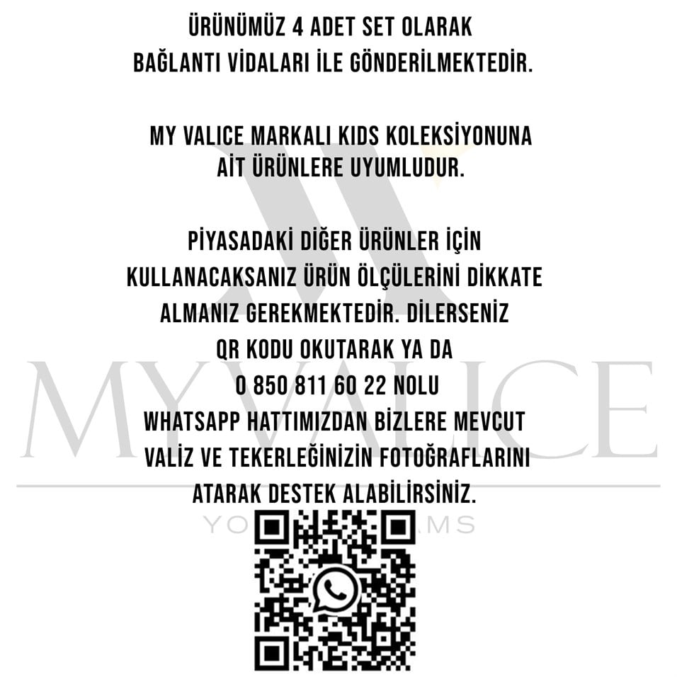 My Valice Valiz Tekerleği Kids Teker 4 Adet Sarı