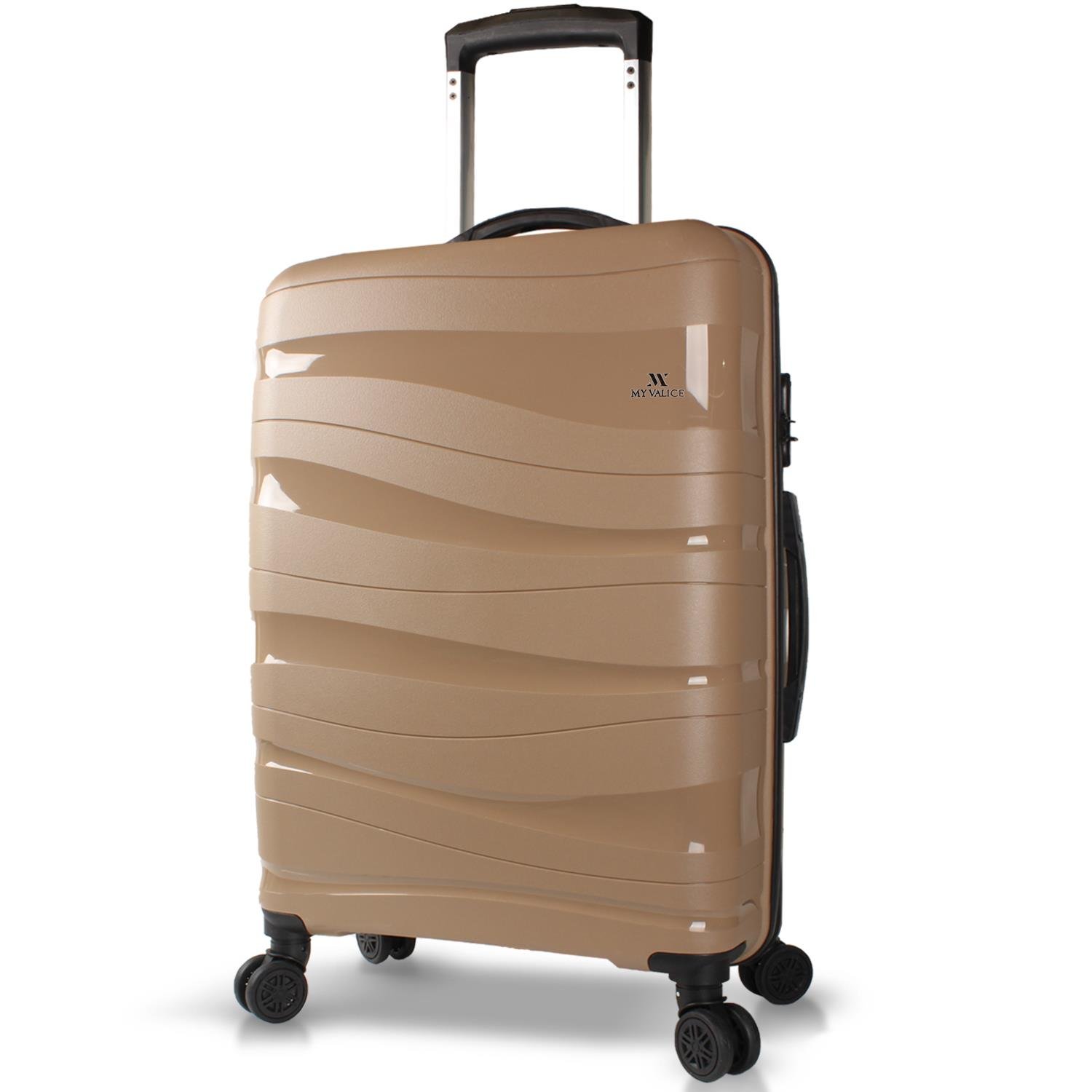 My Valice Wave PP Polypropylene Unbreakable Large Size Luggage Gold