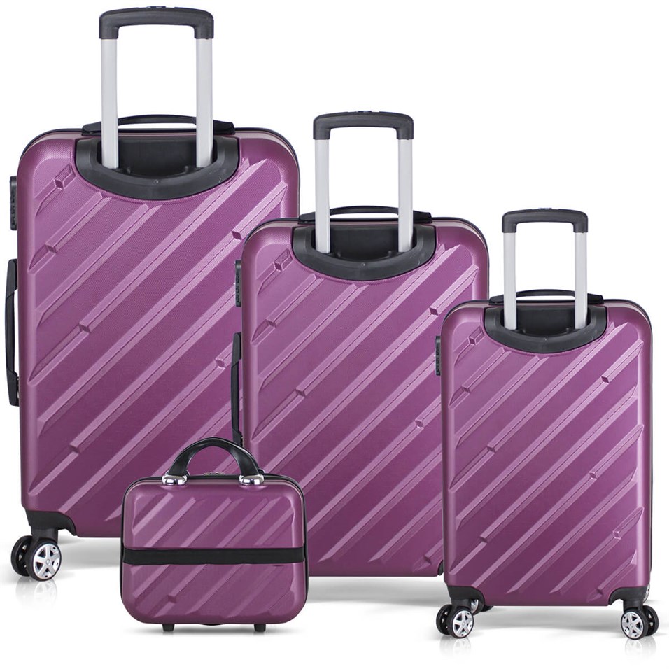 Troya Basic Abs 4'lü Travel Valiz Seti Mürdüm