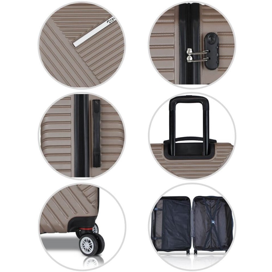 Troya Premium Abs Makyaj Çantası & El Valizi Rose Gold