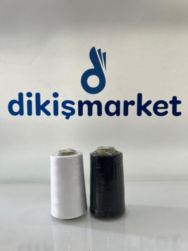 120 Numara Siyah- Beyaz Dikiş İpliği