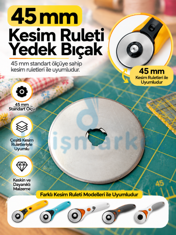 45 mm Kesim Ruleti Yedek Bıçağı