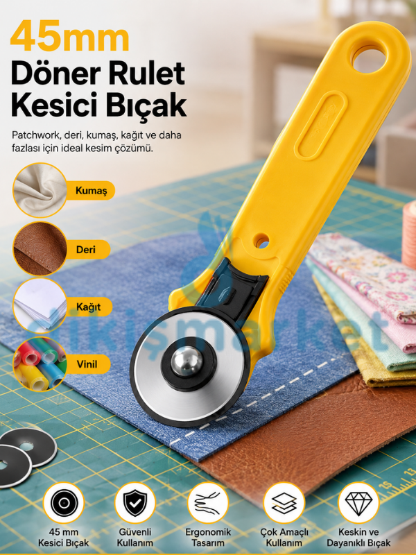 45mm Döner Rulet Kesici Bıçak