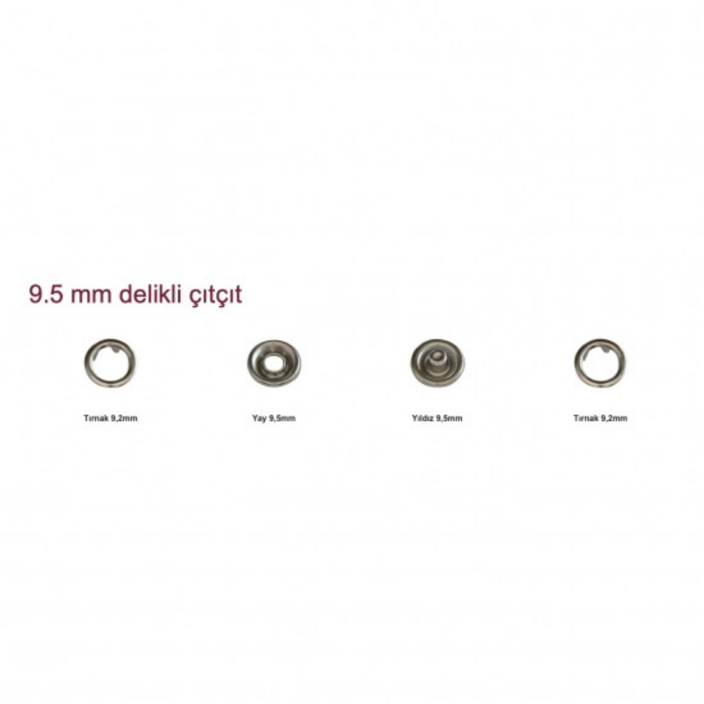 9.5 DELİKLİ ÇIT ÇIT (BEBE)  1440 TAKIM  NİKEL