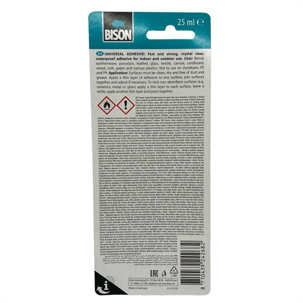 BİSON UNİVERSAL EŞYA VE MALZEME YAPIŞTIRICISI 25ML