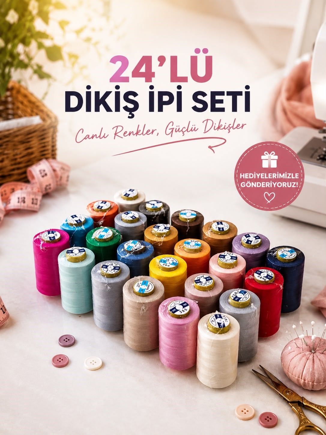 Çağ 120 No 24Lü Dikiş İpi Seti