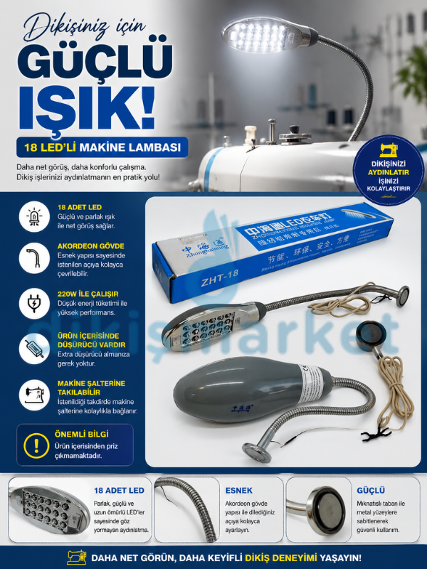 Dikiş Makinesi Ledli Lamba