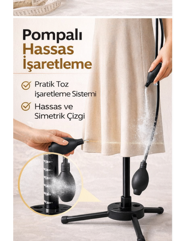 Etek Boyu Ölçme Aleti Pudralı