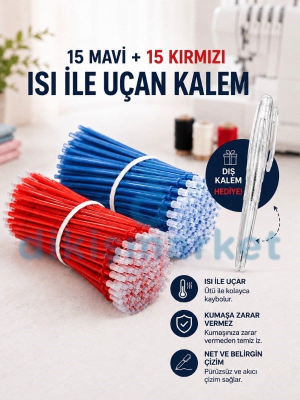 Isı İle Uçan Kalem|15 Mavi-15 Kırmızı