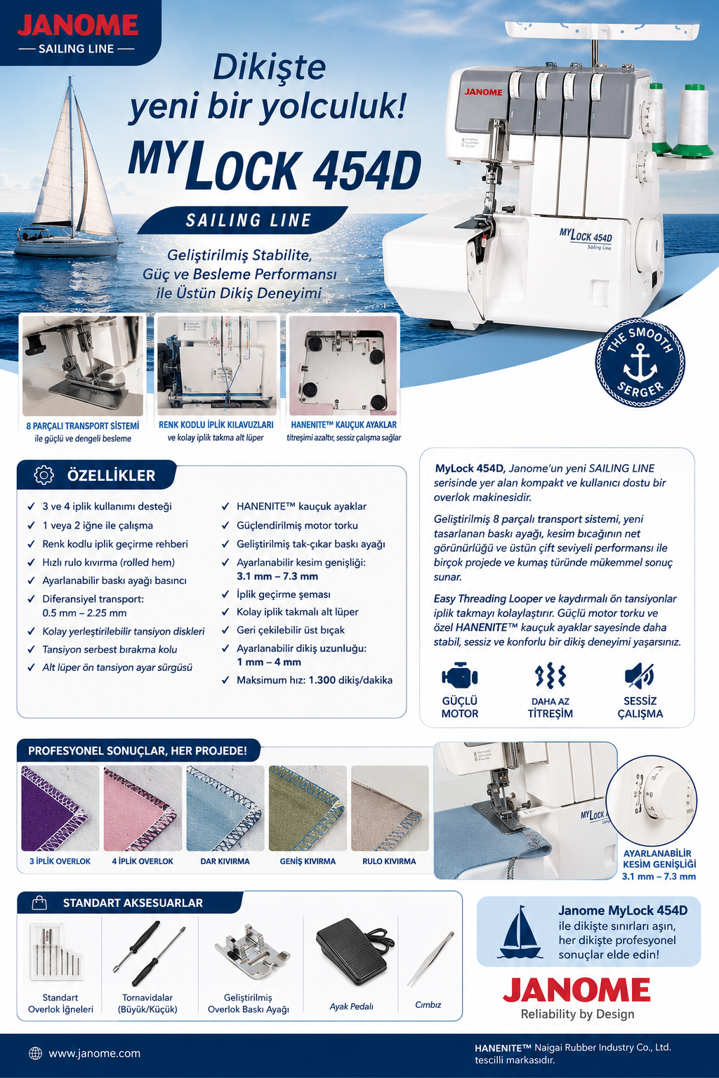 Janome Mylock 454D Overlok Makinesi