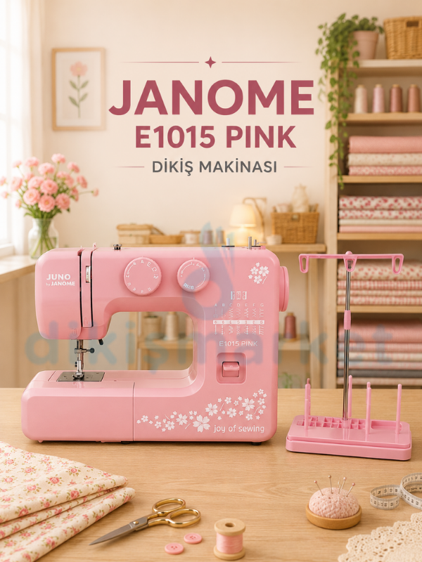 Janome|E1015 Dikiş Makinesi | Pembe | Ev Tipi Dikiş Makinesi