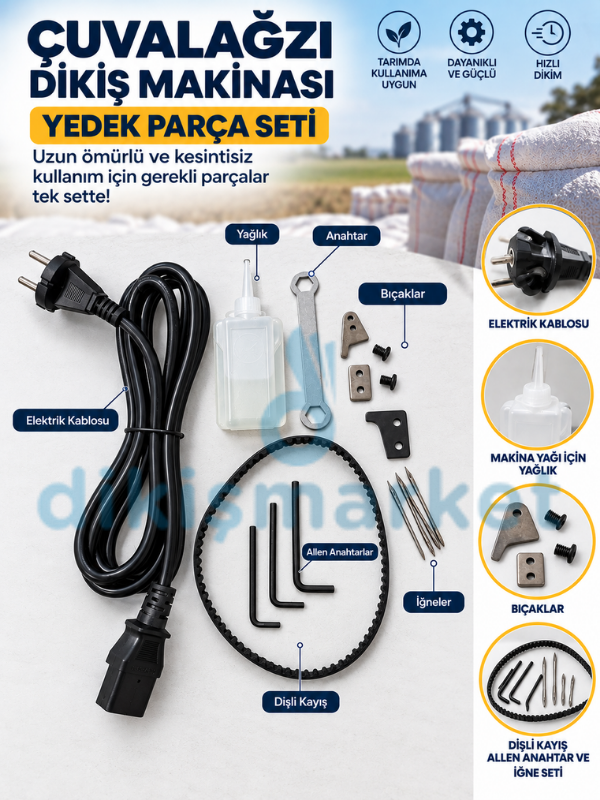 Kablolu Çuval Ağzı Dikiş Makinesi Seti