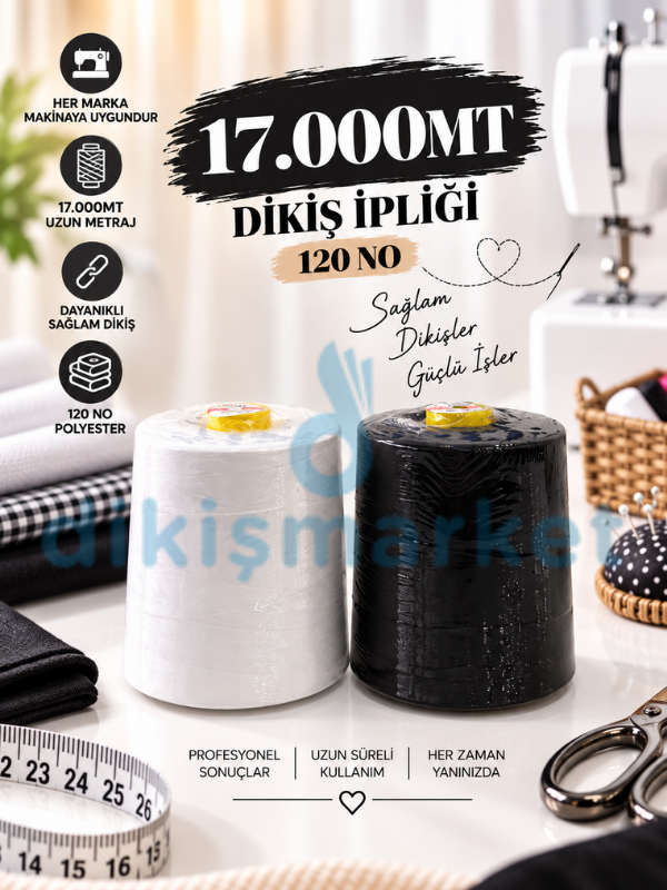 Kozalı 120 Numara Dikiş İpliği Yarım Kiloluk