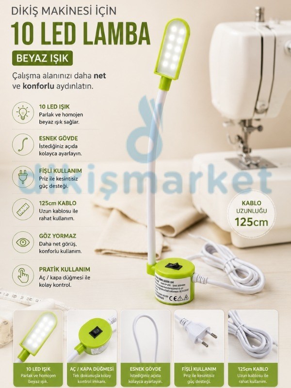 Makine Fişli Led Lamba