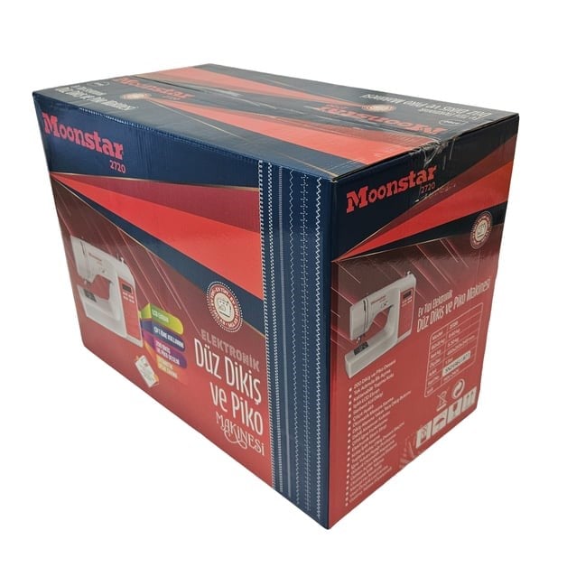 Moonstar 2720 Ev Tipi Elektronik Dikiş Nakış ve Piko Makinesi | 200 Desen | Dahili 6 Farklı Dikiş Ayağı | 7mm Zigzag |Tek Adımda İlik Açabilme | Tam Devir