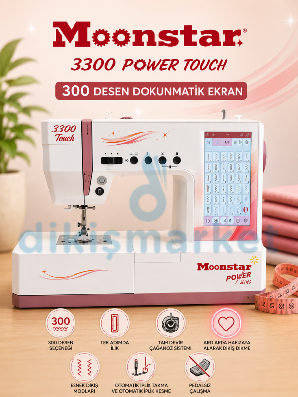 Moonstar 3300 Touch Dikiş Makinası Uzatma Tablalı