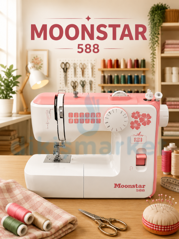 Moonstar 590 Ev Tipi Elektronik Dikiş Makinesi | 12 Desen | 4 Adımda İlik Açabilme