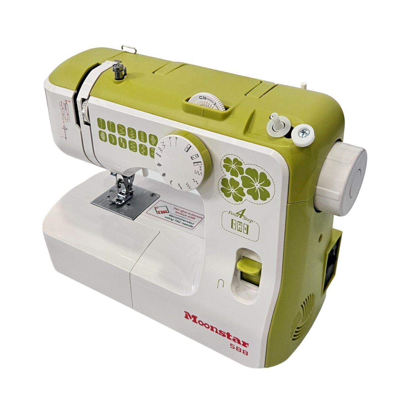 Moonstar 590 Yeşil Ev Tipi Elektronik Dikiş Makinesi | 12 Desen | 4 Adımda İlik Açabilme