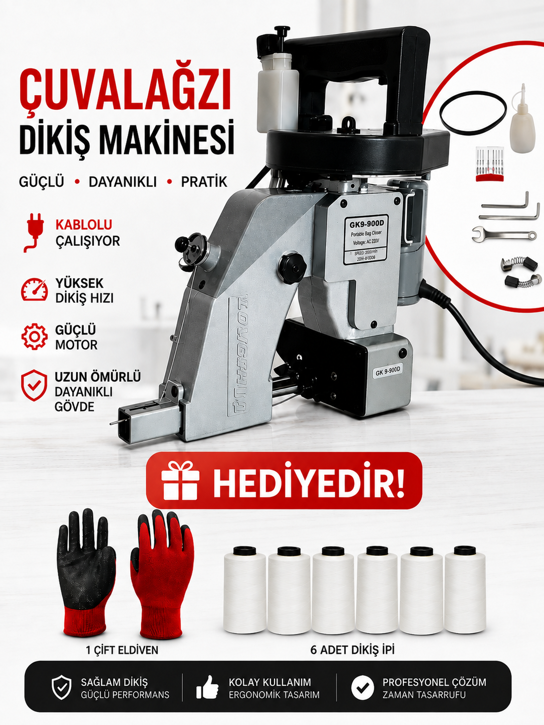 Moonstar GK-26-1A Çuvalağzı Dikiş Makinası Seti